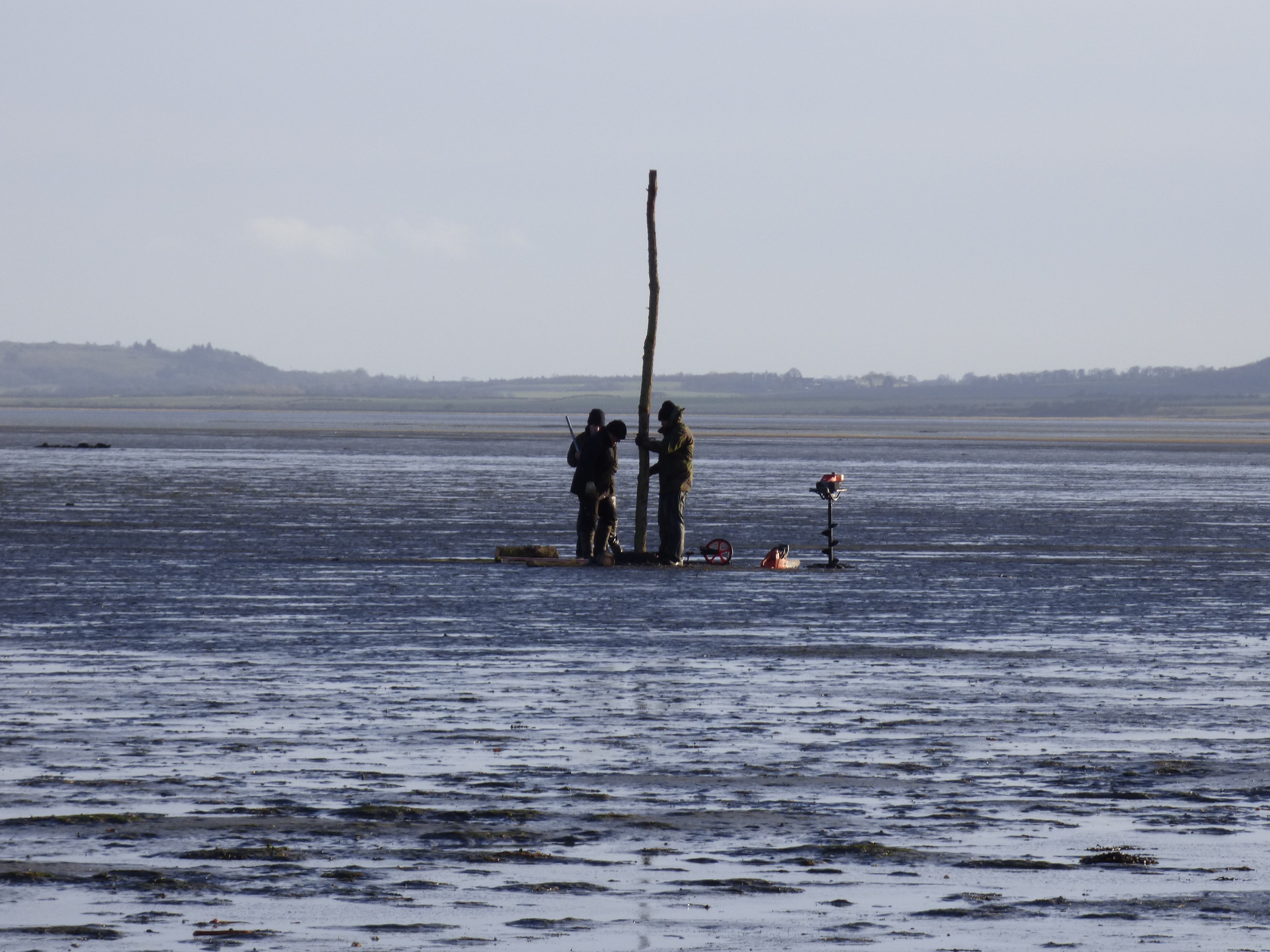 New poles maintain the way across the Lindisfarne sands