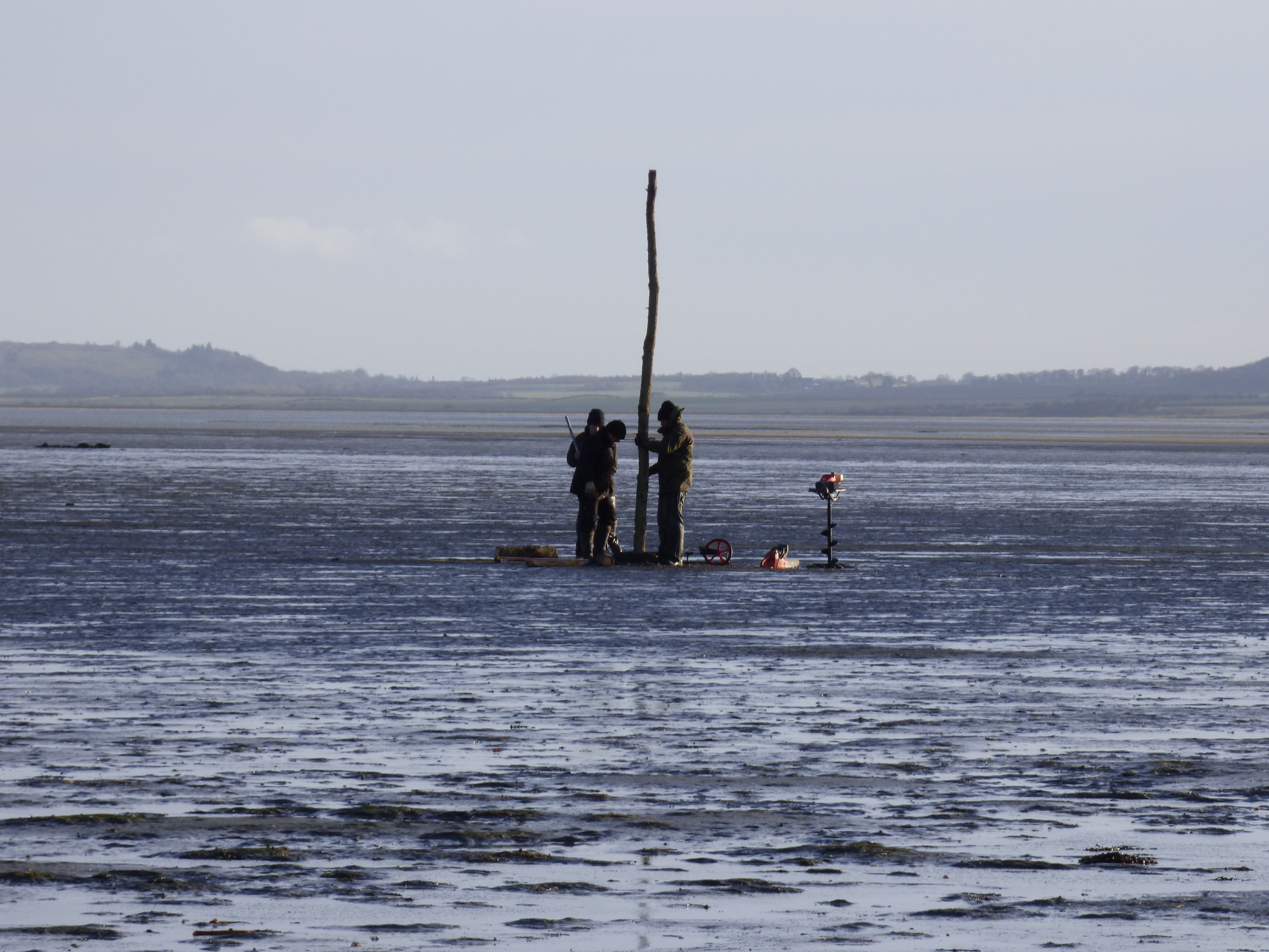 New poles maintain the way across the Lindisfarne sands 