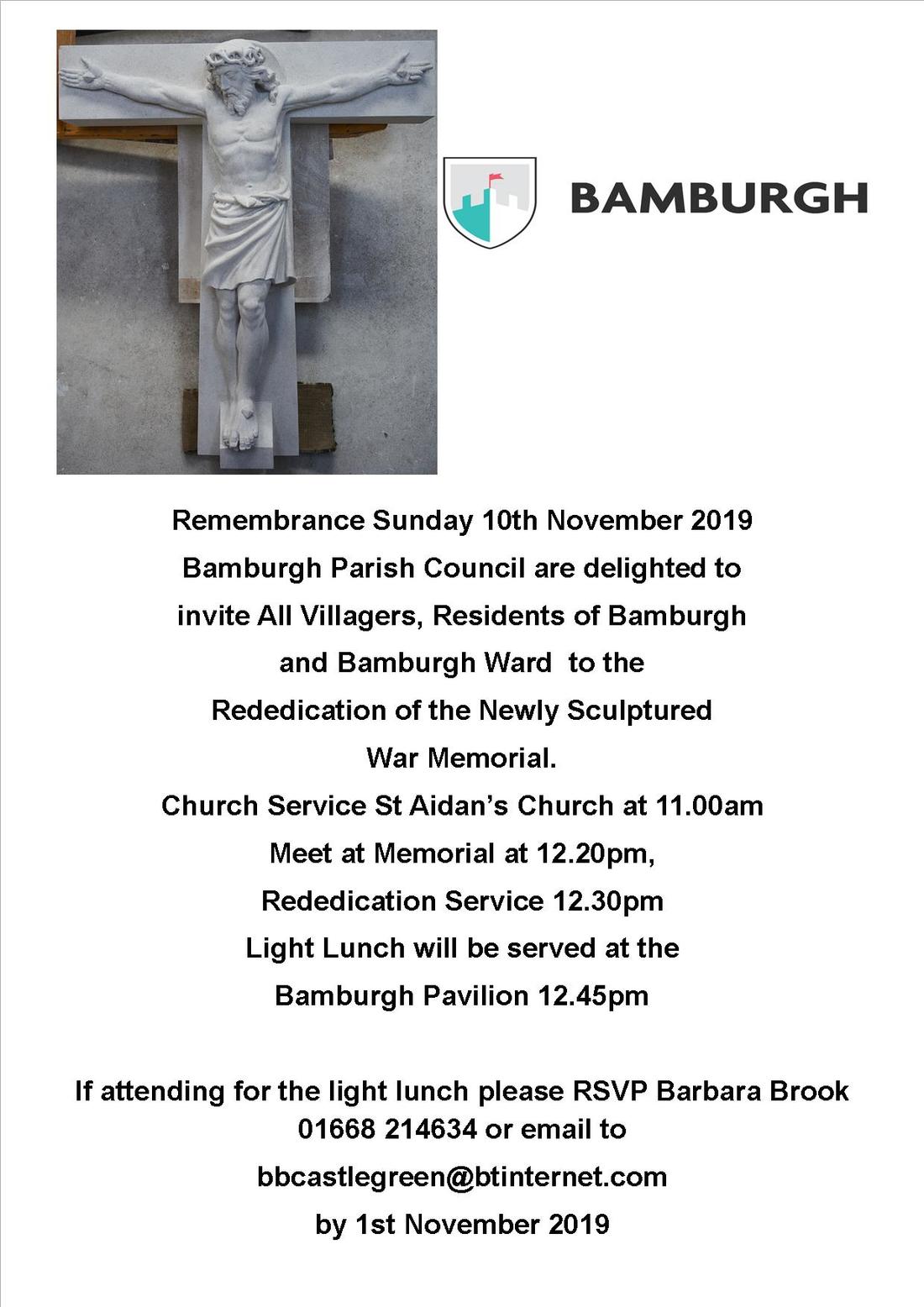 Rededication of War Memorial Bamburgh